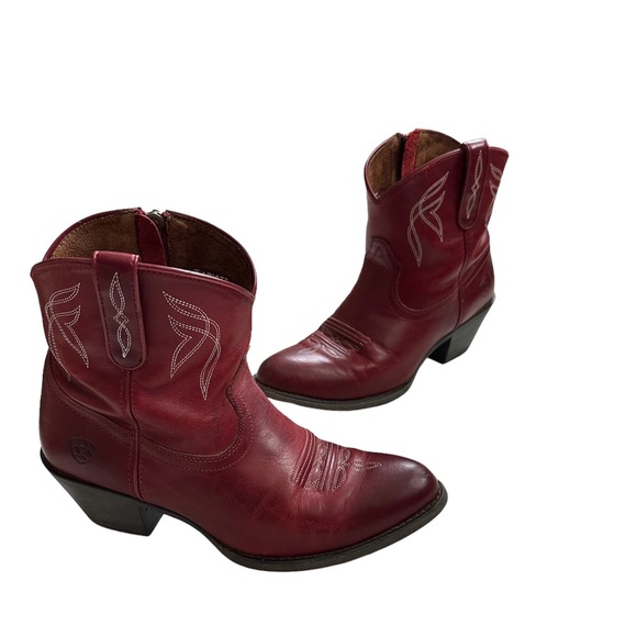 Ariat Shoes - Ariat Darlin Rosy Red Western Cowboy Leather Boot size 9 b